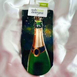 NWT! Sublime Designs Champagne Crew Socks